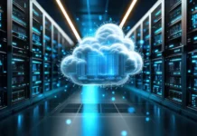 SY0-701 Questions 1-10: Cloud Security Architecture Cloud security architecture concept: futuristic data center with glowing servers and digital cloud
