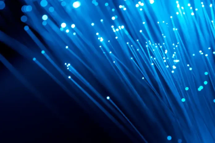 Abstract fiber optic network illustrating Azure networking design fabric