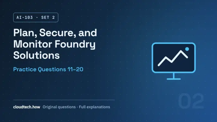 AI-103 Set 2: Plan, Secure, and Monitor Foundry Solutions, practice questions 11-20
