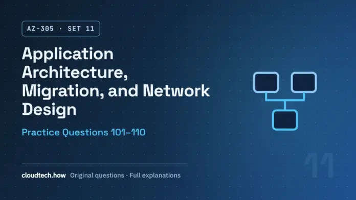 AZ-305 practice questions 101-110: Application Architecture, Migration, and Network Design